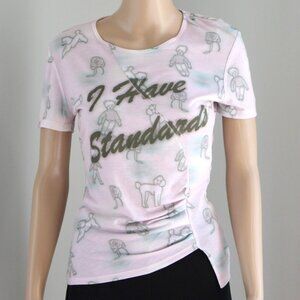 Gabe Gordon Women's Pink I Have Standards Tee T-Shirt Top size M NWT MSRP $175